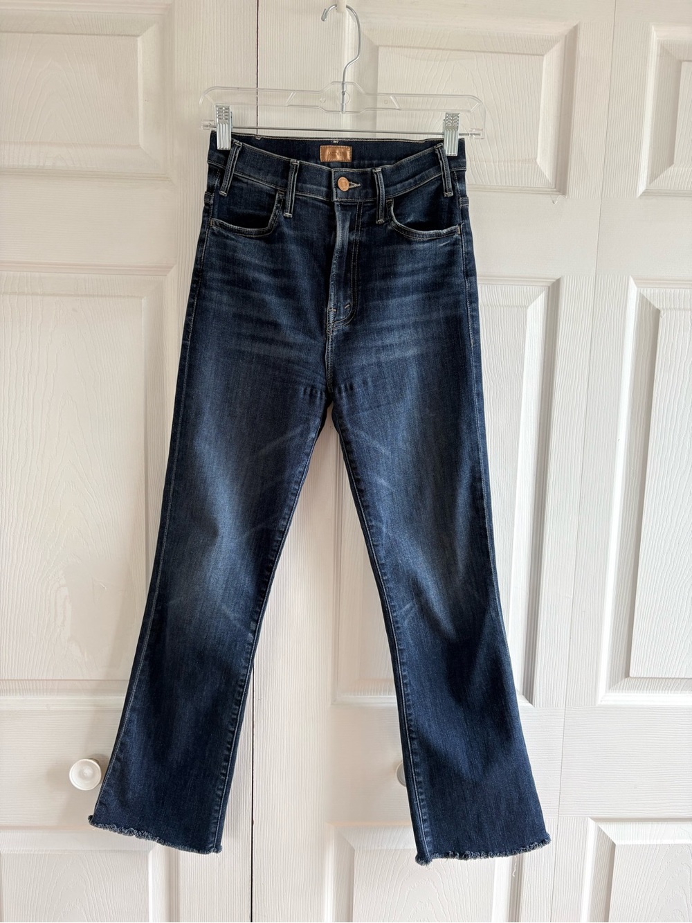 Mother The Hustler Ankle Fray Dark Blue Teaming Up Denim Jeans 25 Preppy Western